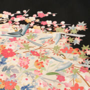 黒留袖レースドレス　四季の花々と鳥